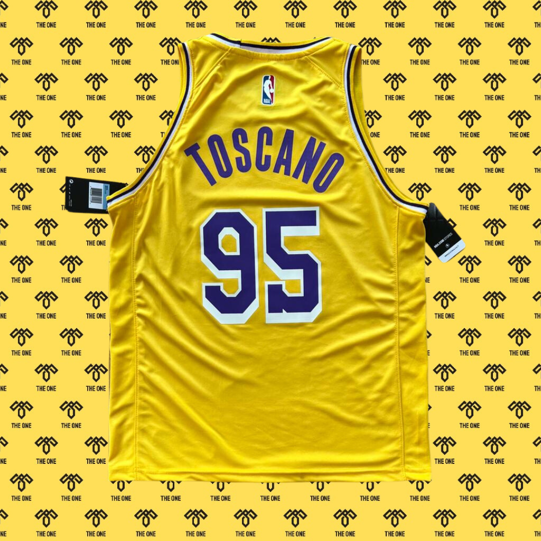 75th Anniversary TOSCANO #95 Los Angeles Lakers Yellow NBA Jersey -  Kitsociety