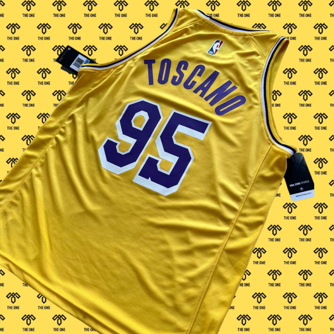 75th Anniversary TOSCANO #95 Los Angeles Lakers Yellow NBA Jersey -  Kitsociety